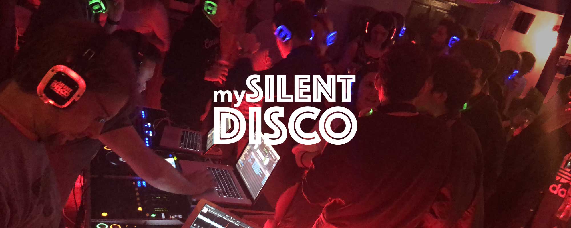 Indoor silent disco event with DJ